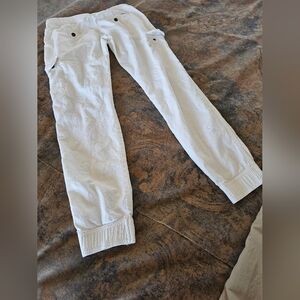 Linen White Cotton Joggers Sz. 28 By Express